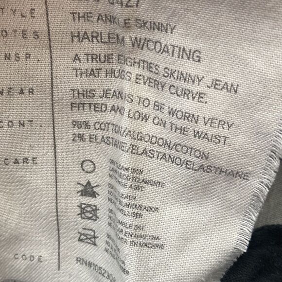 Current Elliott Black Snakeskin ankle skinny jeans Size 26 - Picture 7 of 10